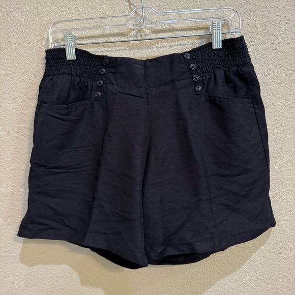 Jolt Linen Blend Shorts Size 7 Elastic Waist 7” Inseam Style T423LN8E black - Picture 1 of 3